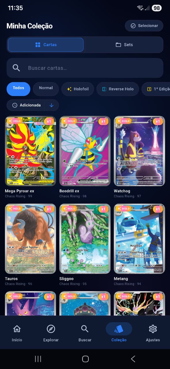 TCG Vision — coleção de cartas