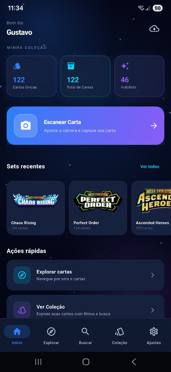 TCG Vision — tela home